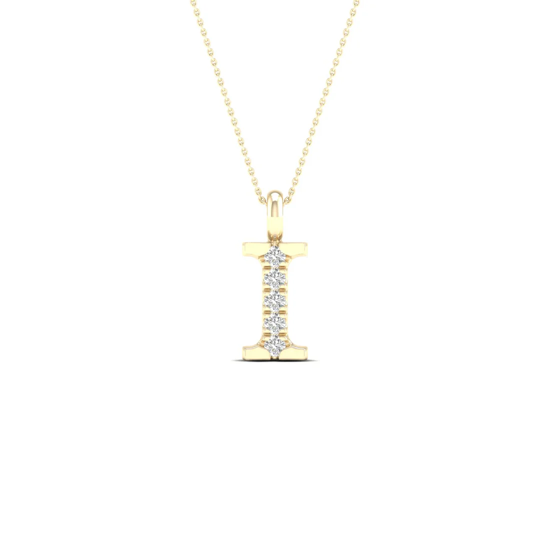 0.02 CTW Lab Grown Diamond I Letter Pendant