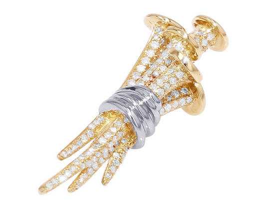 Custom 10K Gold Lab Grown Diamond Cluster Nail Pendant