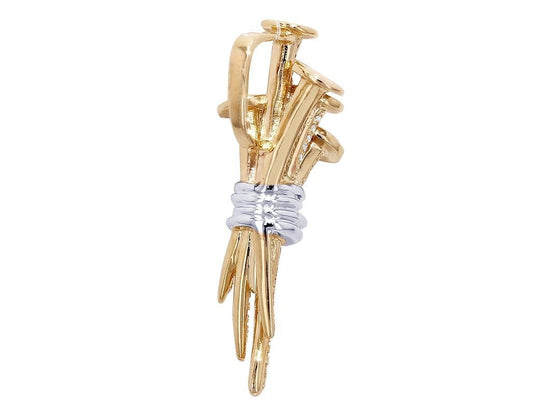 Custom 10K Gold Lab Grown Diamond Cluster Nail Pendant