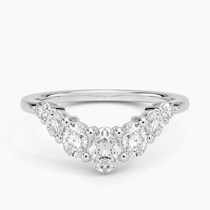 0.65CTW Seven Lab Grown Diamonds Sterling Silver Wedding Band