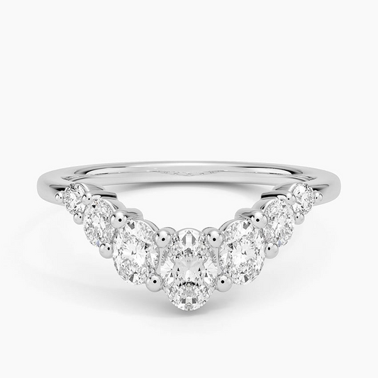 0.65CTW Seven Lab Grown Diamonds Sterling Silver Wedding Band