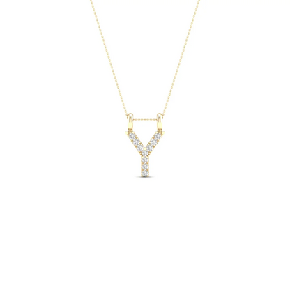 0.05 CTW Lab Grown Diamond Y Letter Pendant