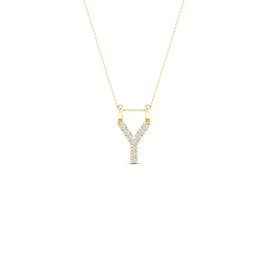 0.05 CTW Lab Grown Diamond Y Letter Pendant