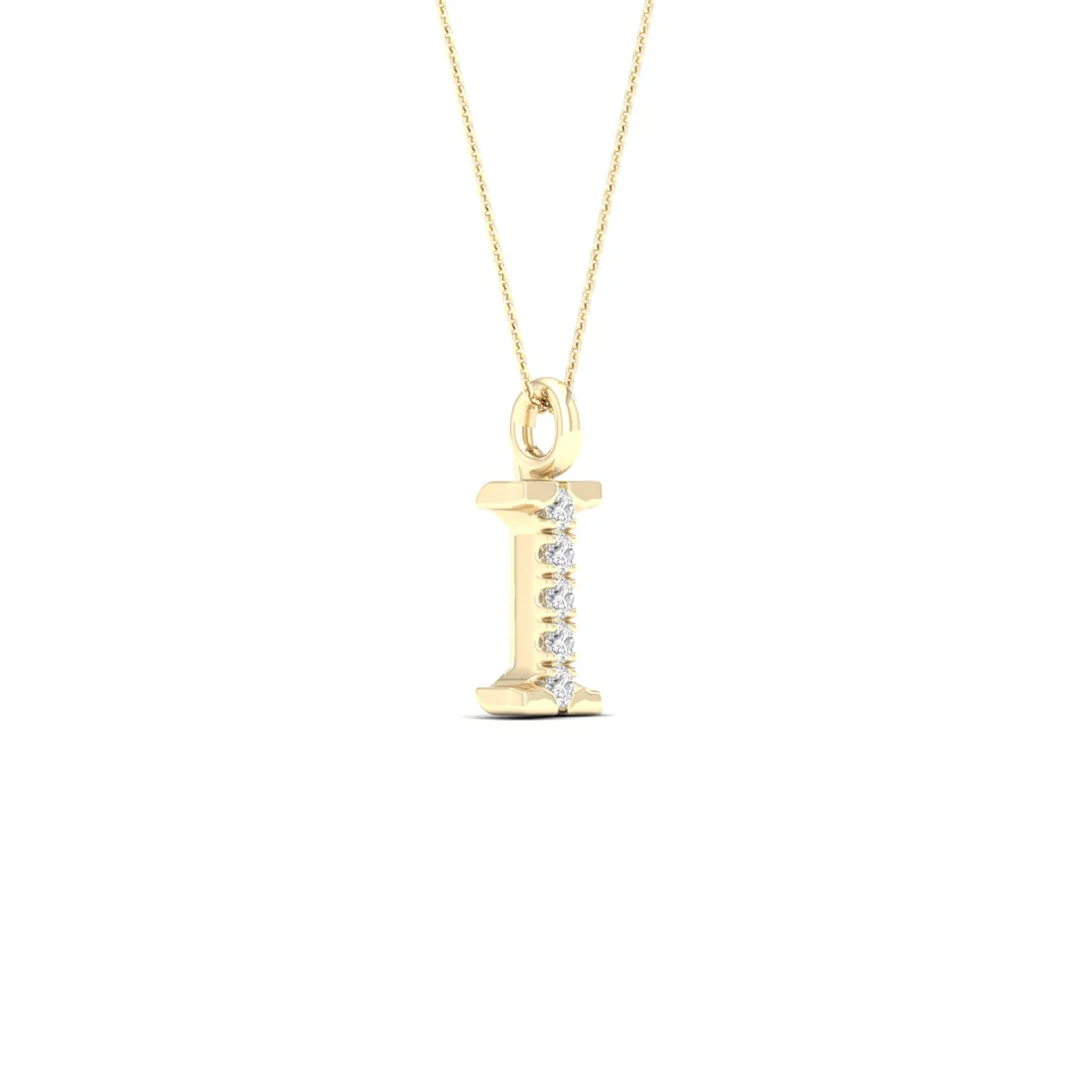 0.02 CTW Lab Grown Diamond I Letter Pendant