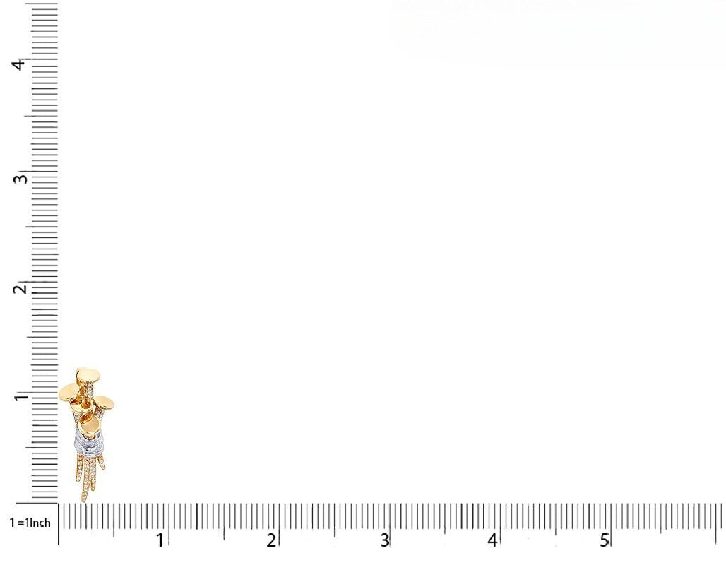 Custom 10K Gold Lab Grown Diamond Cluster Nail Pendant