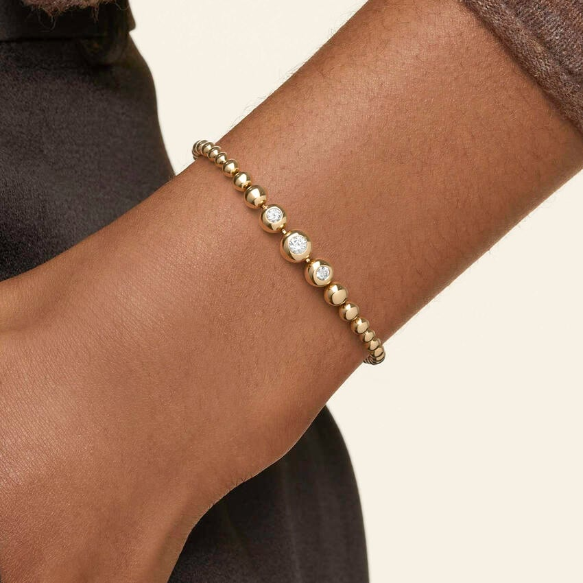 2/5CTW 6.5 inch Lab Grown Diamond Bubble Bracelet