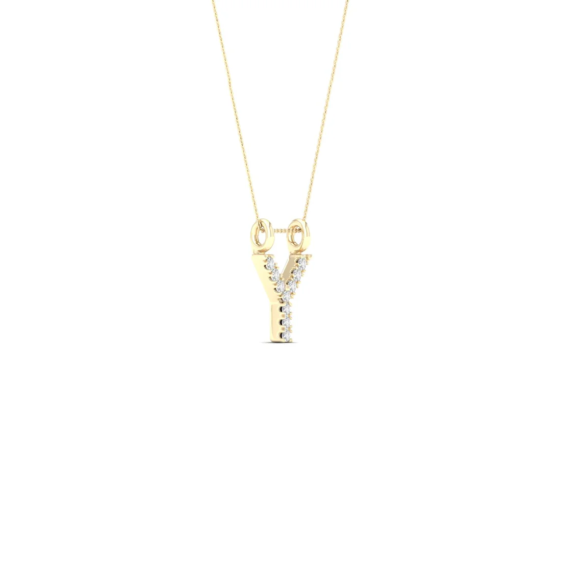 0.05 CTW Lab Grown Diamond Y Letter Pendant