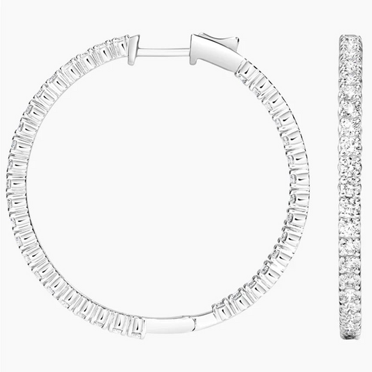 Large Perfect Luxe Hoop Lab Grown Diamond Earrings