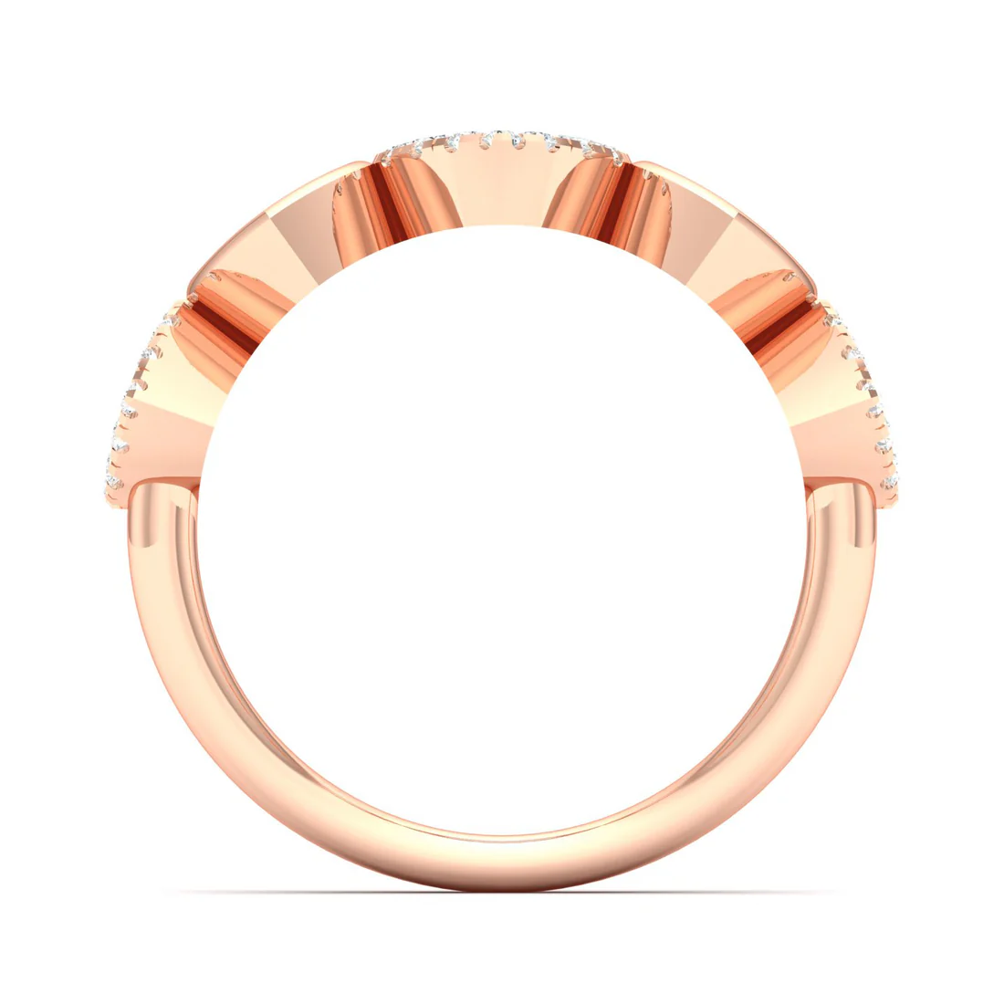 0.20Ctw Lab Grown Diamond Heart Fashion Stackable Wedding Band