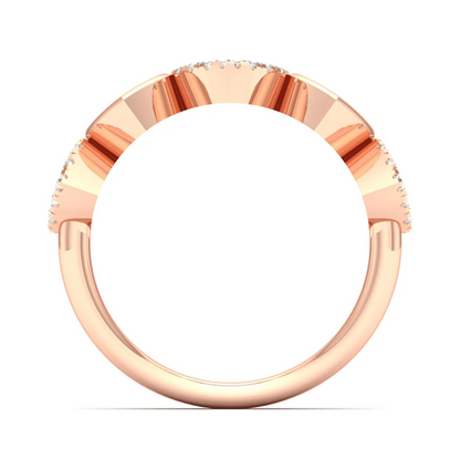 0.20Ctw Lab Grown Diamond Heart Fashion Stackable Wedding Band