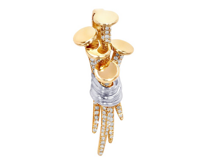 Custom 10K Gold Lab Grown Diamond Cluster Nail Pendant
