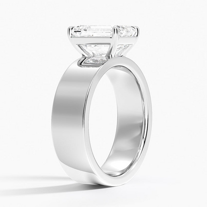 2CT Emerald Lab Grown Diamond Gold Solitaire Ring