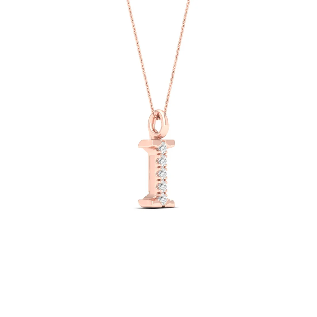 0.02 CTW Lab Grown Diamond I Letter Pendant
