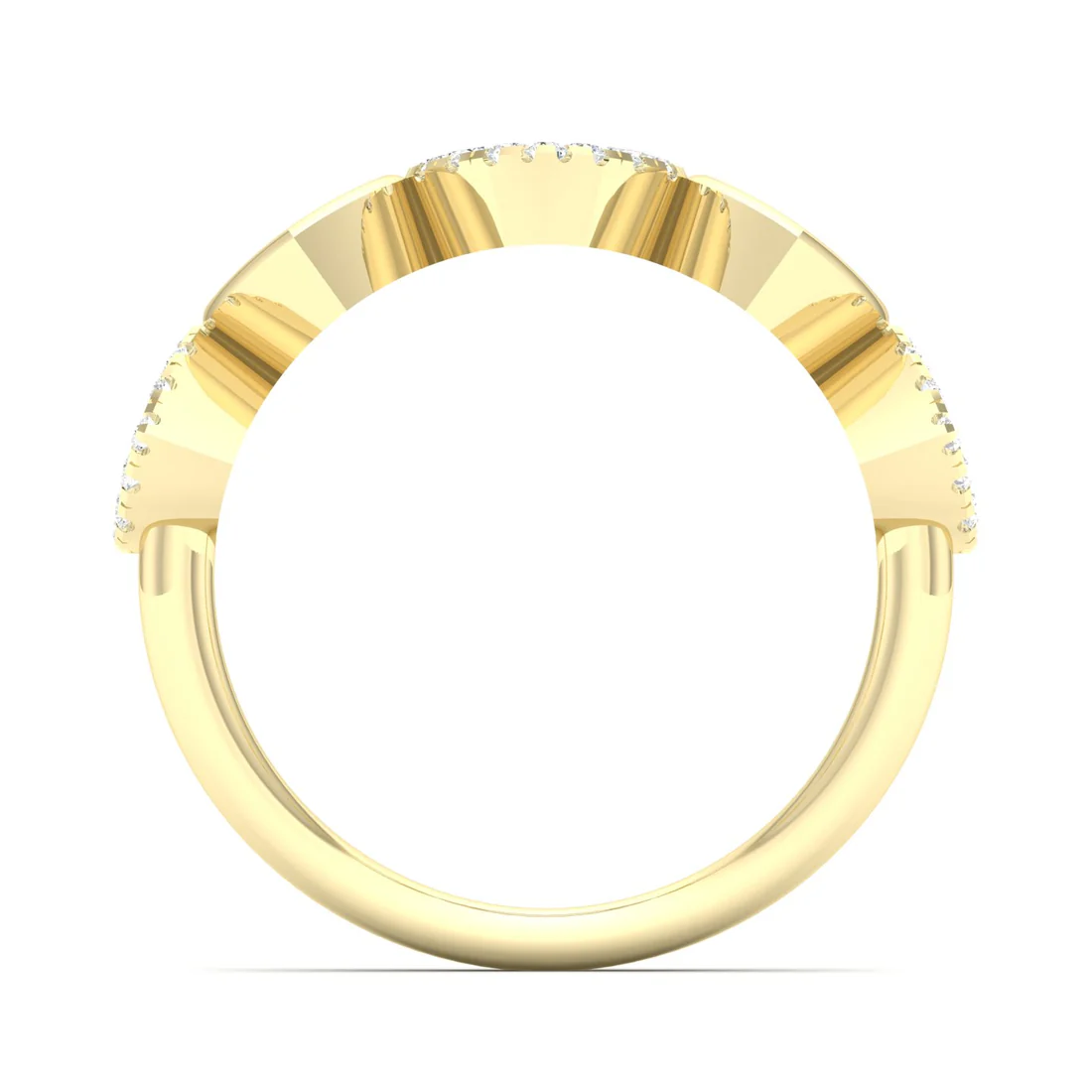 0.20Ctw Lab Grown Diamond Heart Fashion Stackable Wedding Band