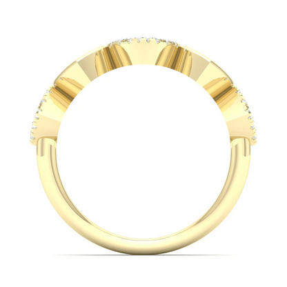 0.20Ctw Lab Grown Diamond Heart Fashion Stackable Wedding Band