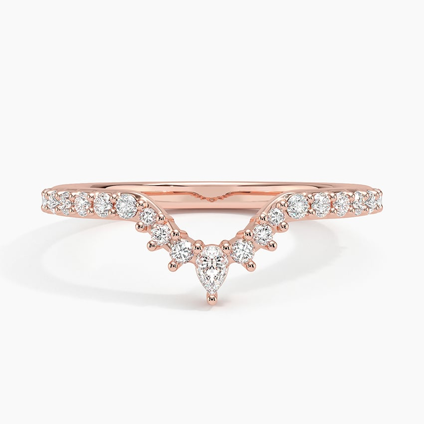 0.24CTW Yellow Gold Lab Grown Diamond Chevron Wedding Band