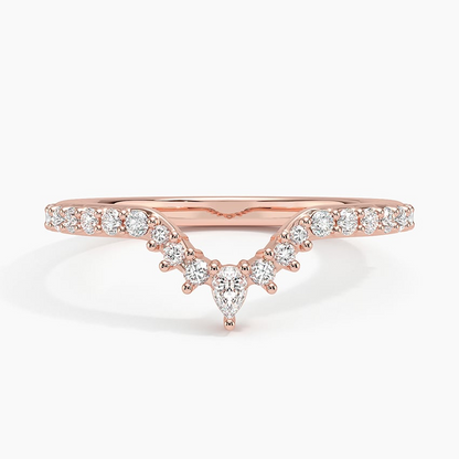 0.24CTW Yellow Gold Lab Grown Diamond Chevron Wedding Band