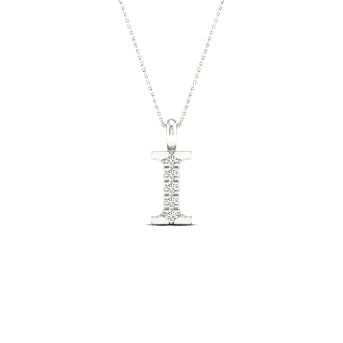 0.02 CTW Lab Grown Diamond I Letter Pendant