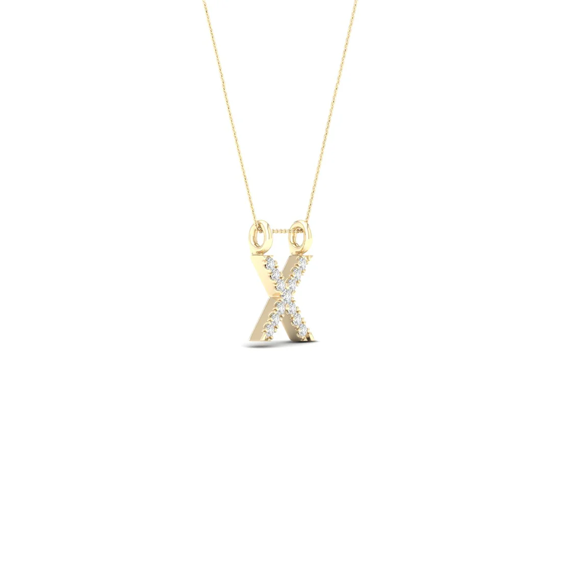 0.06 CTW Lab Grown Diamond X Letter Pendant