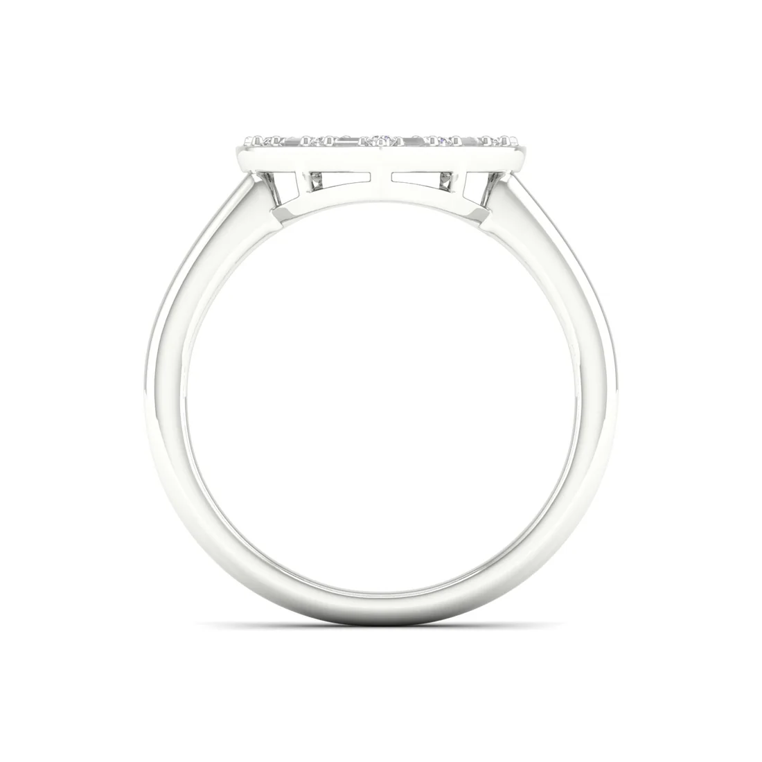 0.25Ctw Heart Baguette Round Lab Grown Diamond Wedding Band