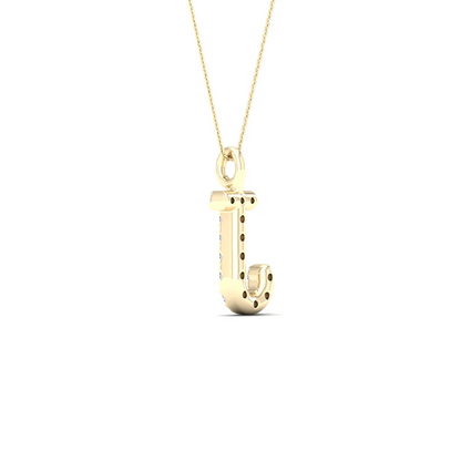 0.05 CTW Lab Grown Diamond J Letter Pendant