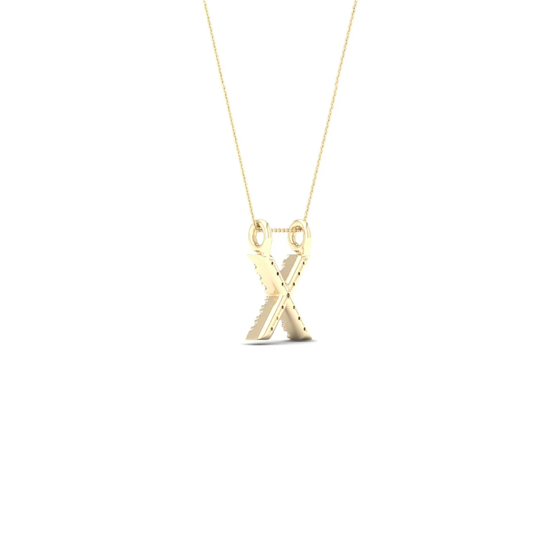0.06 CTW Lab Grown Diamond X Letter Pendant