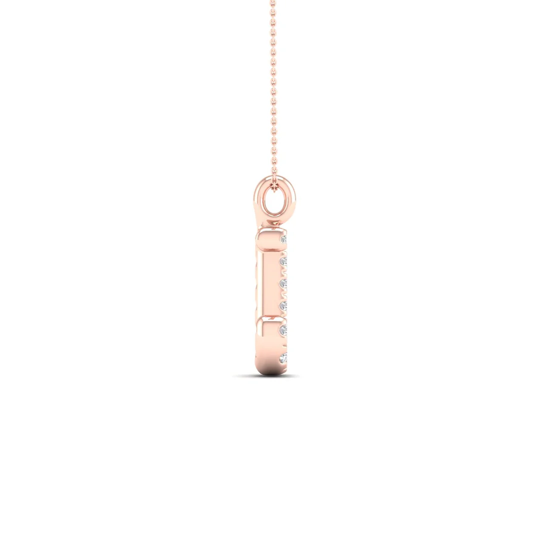 0.05 CTW Lab Grown Diamond J Letter Pendant