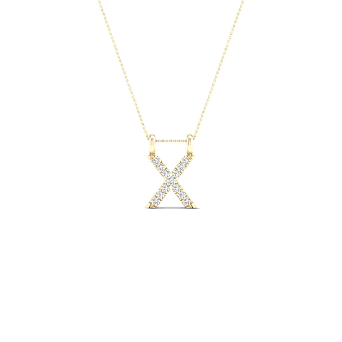 0.06 CTW Lab Grown Diamond X Letter Pendant