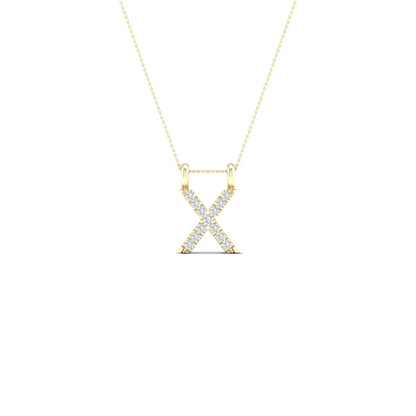 0.06 CTW Lab Grown Diamond X Letter Pendant