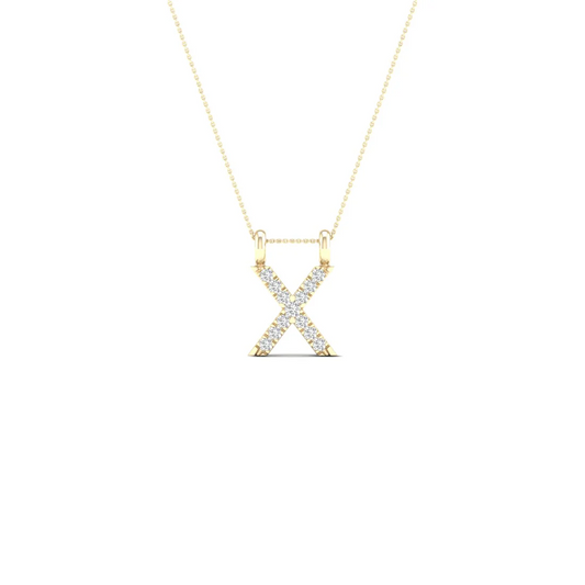 0.06 CTW Lab Grown Diamond X Letter Pendant