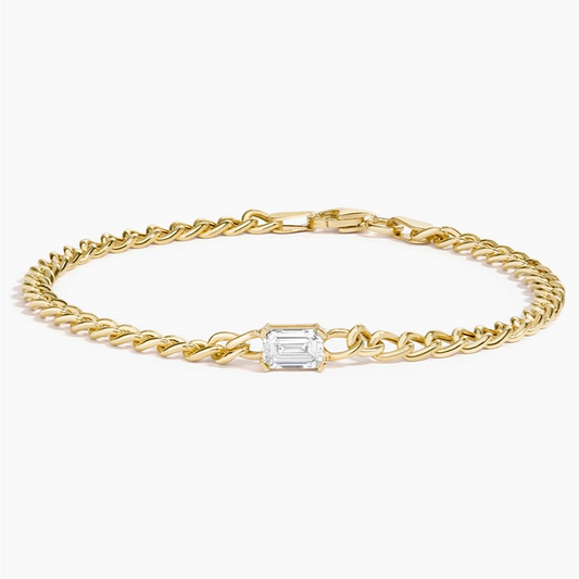2/3CTW 7 inch East-West Emerald Lab Grown Diamond Bracelet