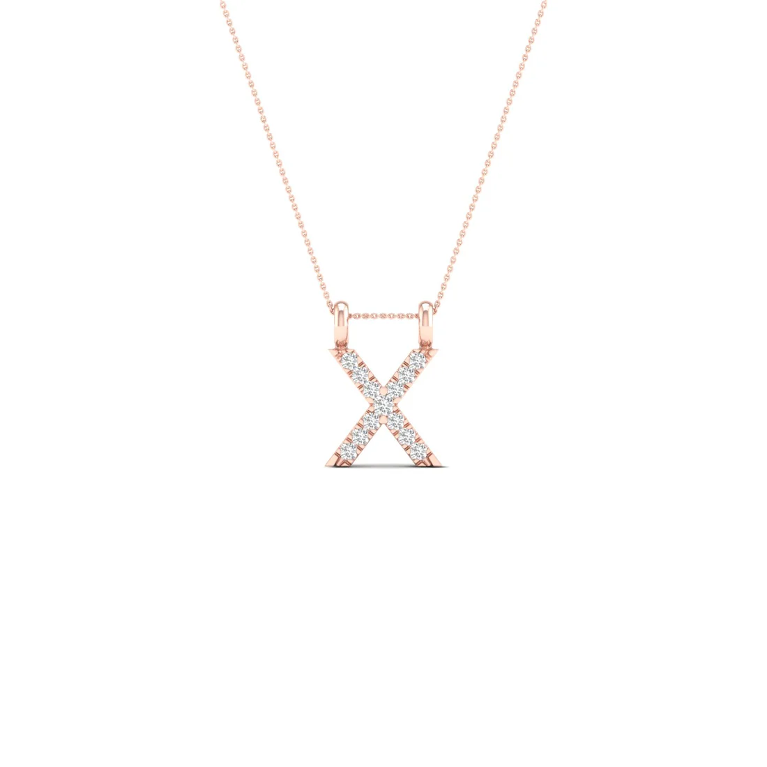 0.06 CTW Lab Grown Diamond X Letter Pendant