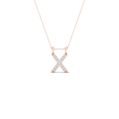 0.06 CTW Lab Grown Diamond X Letter Pendant