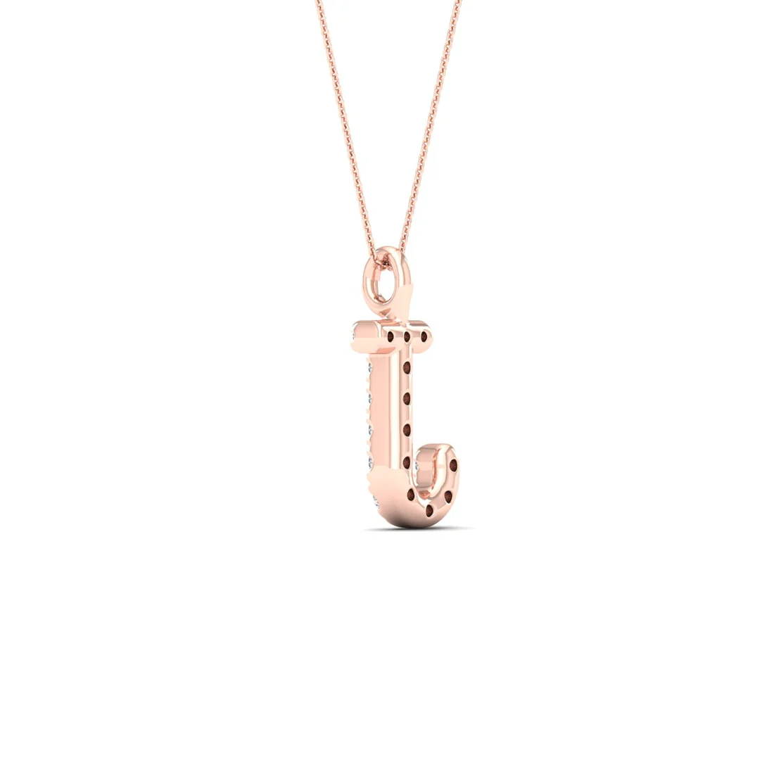 0.05 CTW Lab Grown Diamond J Letter Pendant