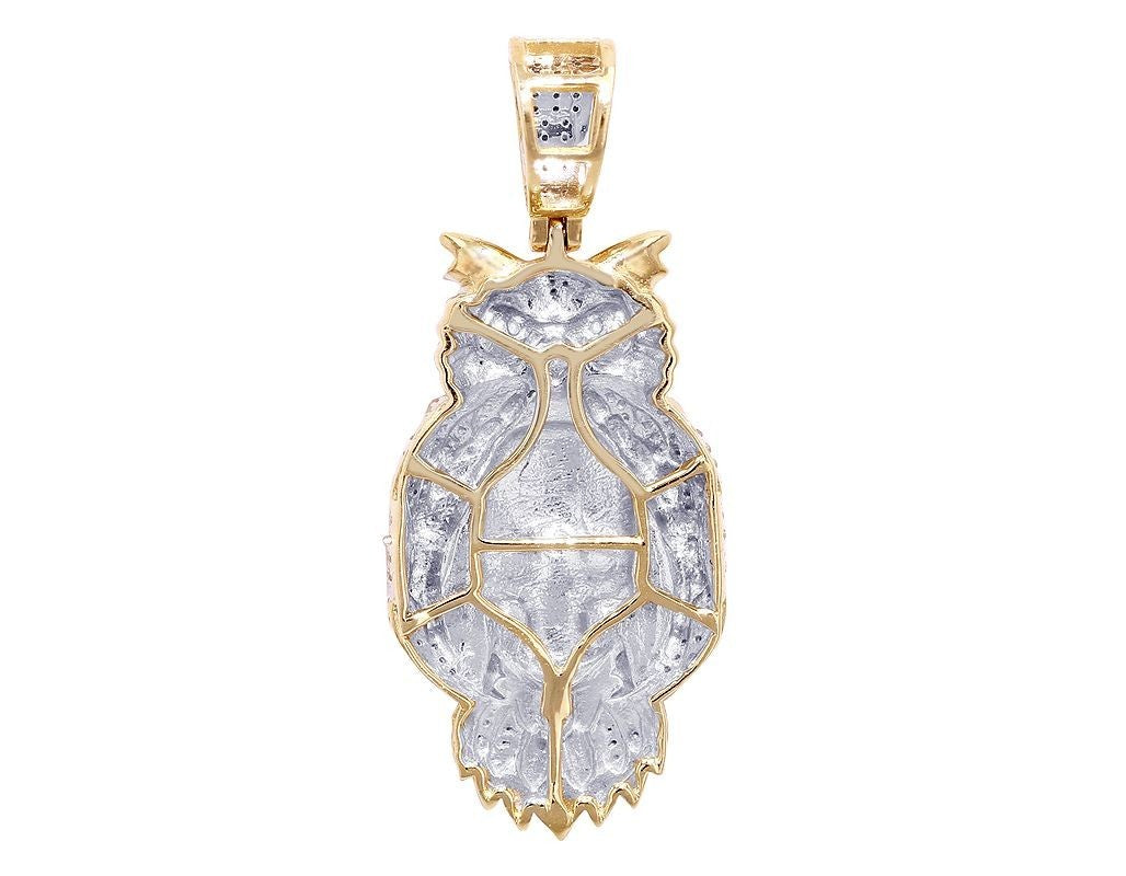 0.51 CTW Lab Grown Diamond 10K Gold Owl-Skeleton Pendant