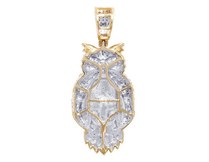 0.51 CTW Lab Grown Diamond 10K Gold Owl-Skeleton Pendant