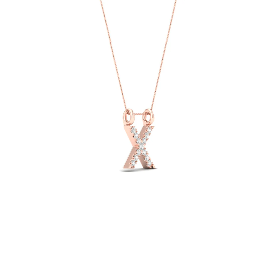 0.06 CTW Lab Grown Diamond X Letter Pendant