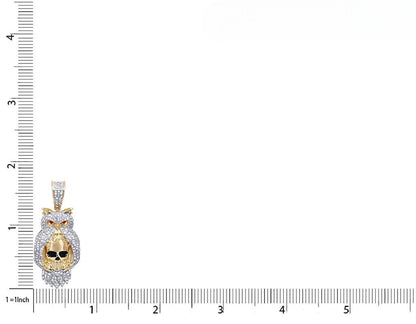 0.51 CTW Lab Grown Diamond 10K Gold Owl-Skeleton Pendant