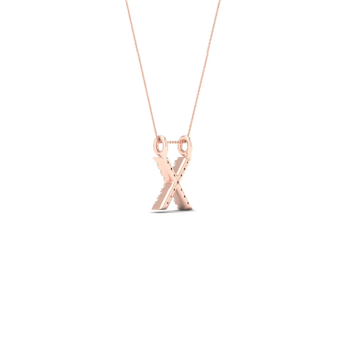 0.06 CTW Lab Grown Diamond X Letter Pendant