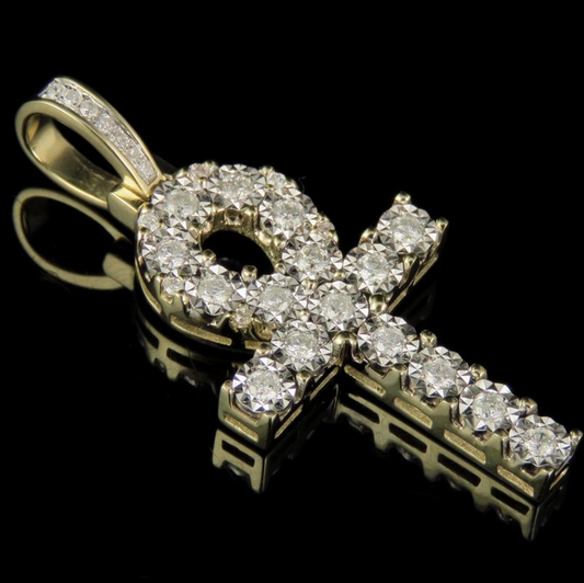 Iced Out 1.5 Inch Lab Grown Diamond Ankh Cross Pendant