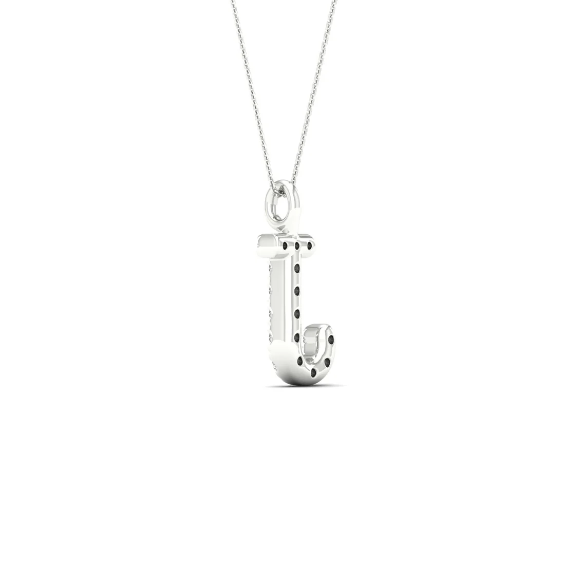 0.05 CTW Lab Grown Diamond J Letter Pendant