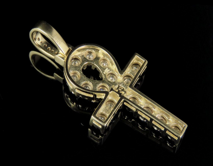 Iced Out 1.5 Inch Lab Grown Diamond Ankh Cross Pendant