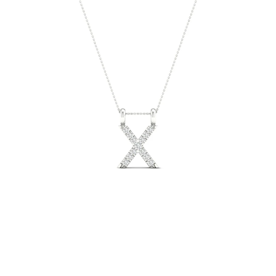 0.06 CTW Lab Grown Diamond X Letter Pendant