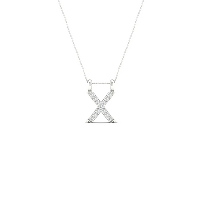 0.06 CTW Lab Grown Diamond X Letter Pendant