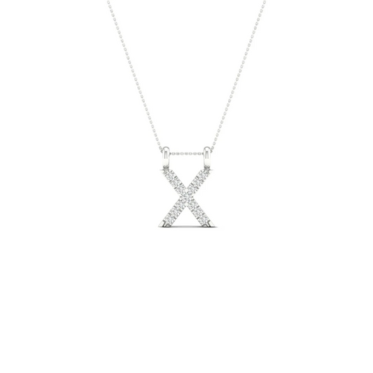 0.06 CTW Lab Grown Diamond X Letter Pendant