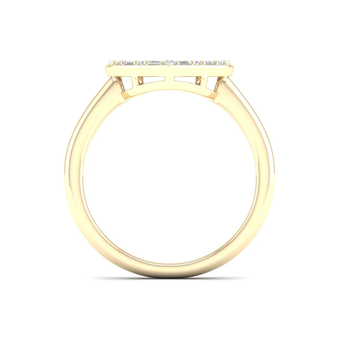 0.25Ctw Heart Baguette Round Lab Grown Diamond Wedding Band