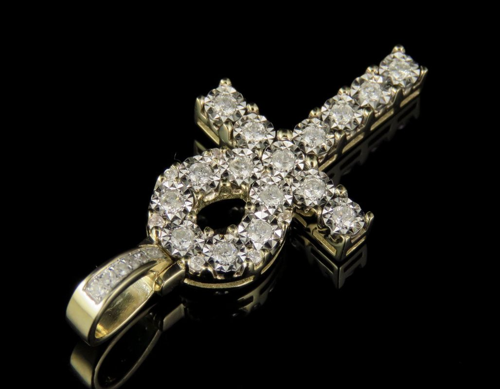 Iced Out 1.5 Inch Lab Grown Diamond Ankh Cross Pendant