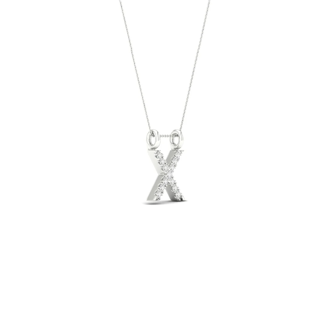 0.06 CTW Lab Grown Diamond X Letter Pendant