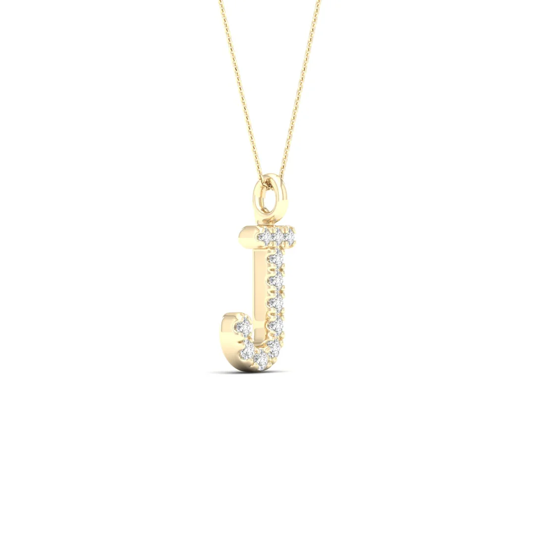 0.05 CTW Lab Grown Diamond J Letter Pendant