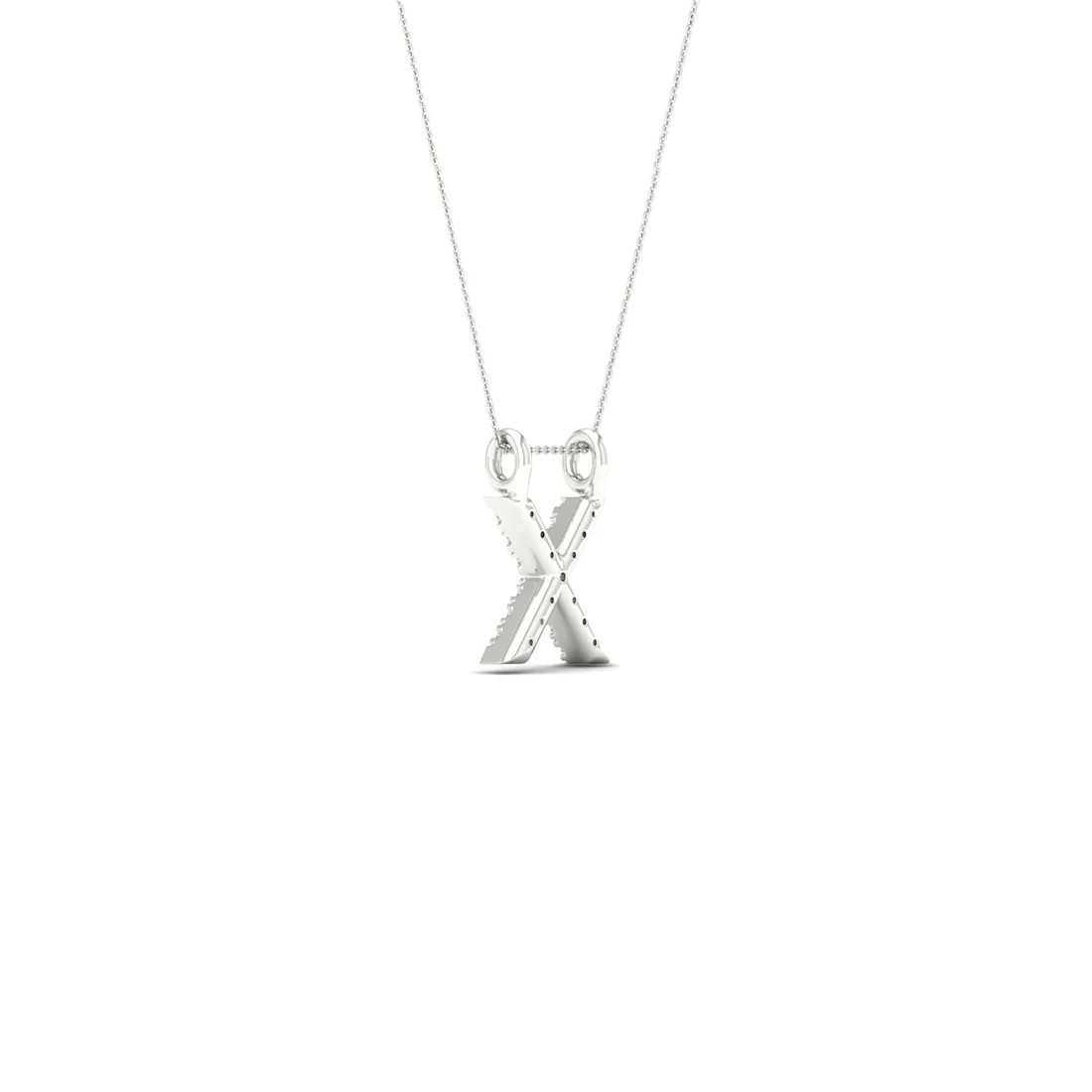 0.06 CTW Lab Grown Diamond X Letter Pendant